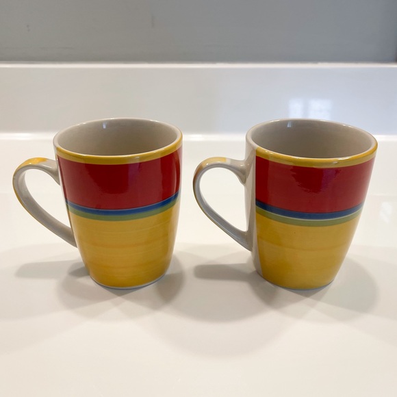 Royal Norfolk Mugs Cups MAMBO 12 OZ Coffee Mugs Multi Color Lot Of 2 - Picture 4 of 5